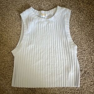 Aerie Light Gray Ribbed Crop Top